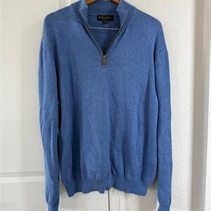 Brooks Brothers Blue half Zip-Up Sweater supima cotton